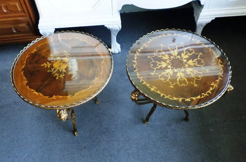 Mesas De Sala De Estilo En Bronce C/marquetería (Usado)