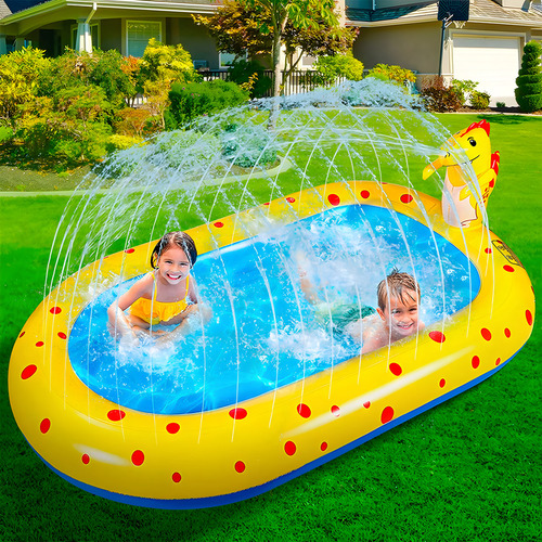 Alberca Inflable Con Aspersores Figura Dinosaurio 170x103cm