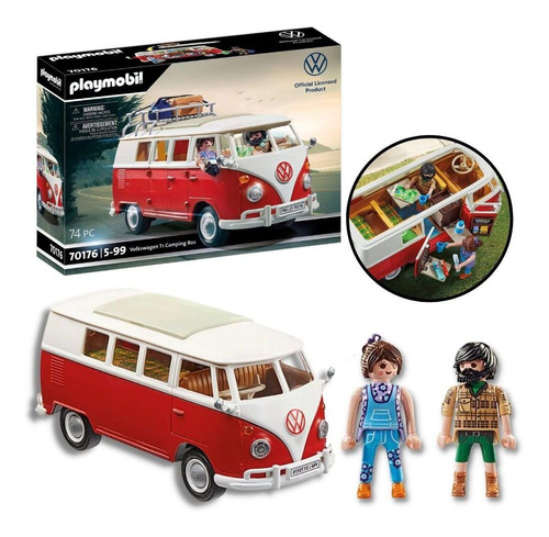 Playmobil - Volkswagen T1 Camping Bus Kombi - 74 Peças 70176