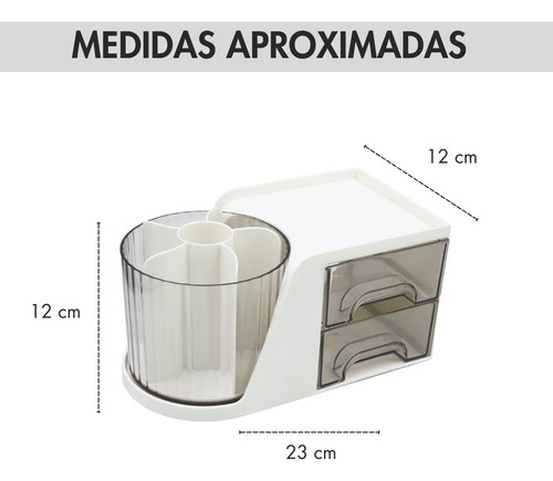 Organizador De Maquillaje, Brochas, Giratorio Con Cajones.