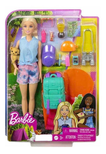 Muñeca Barbie Malibu Campista It Takes Two Accesorios 30 Cm