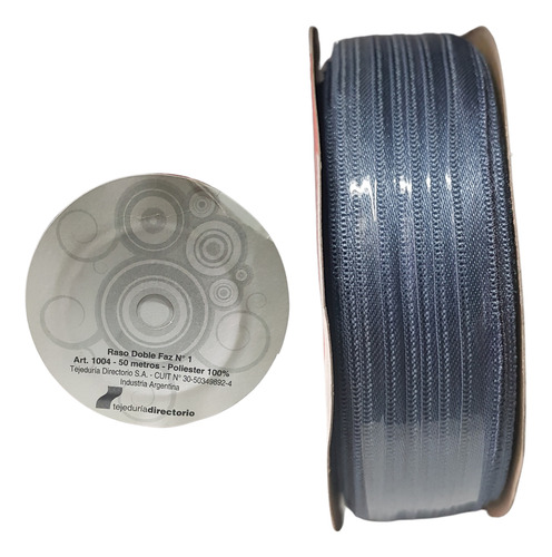 Cinta De Raso Doble Faz N°1 6mm X Rollo De 50mts Gris Directorio