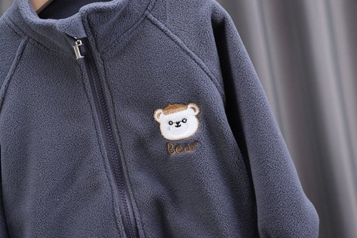 Conjunto Pants Para Niños Bebés Tela Polar Extragruesa Gris Oscuro Lisa 6-12 Meses