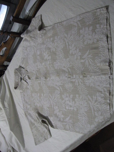 Camisa Guayabera Hawaiana Club Room Talla L Lino Algodon