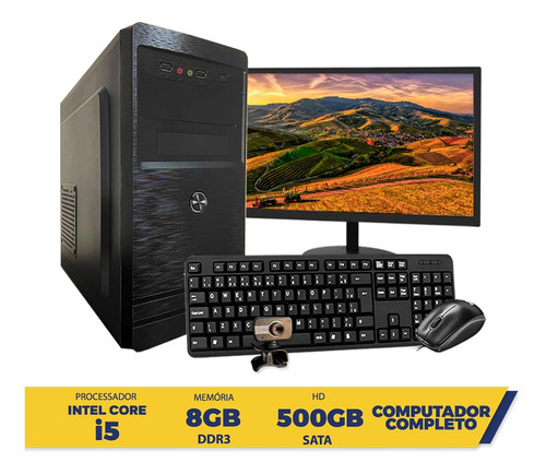 Imagem 2 de 8 de Computador Pc Completo I5 3° Geração 8gb Hd 500gb C/ Webcam