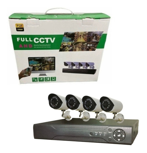 Kit Cctv Con 4 Cámaras De Seguridad Mas Dvr 1080p Full Hd