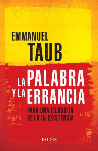 Libro La Palabra Y La Errancia - Emmanuel Taub