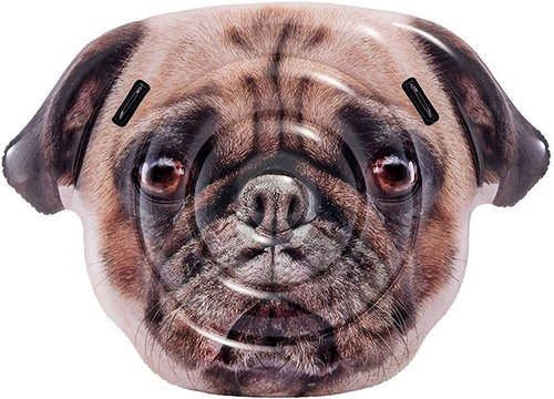 Colchón Flotador Inflable Cara Perro Pug Intex 58785