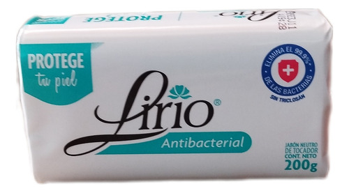 Jabón De Tocador Lirio Antibacterial Pack  Con 12 Pz De 200g