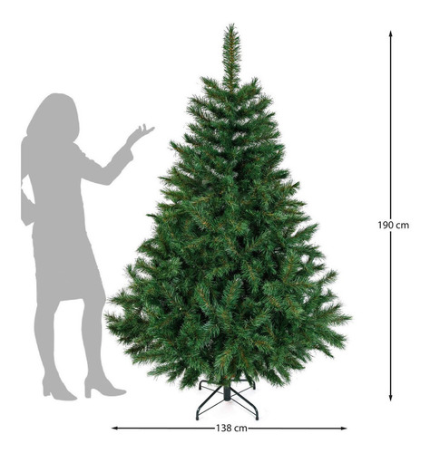 Arbol Navidad Naviplastic Pino Bavaro Lujo Ver No6 190cm Color Verde