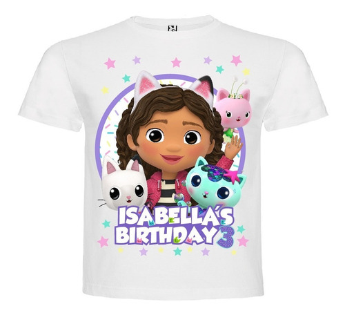 Polera La Casa De Gabby Niña Cumpleaños Personalizada Algodo