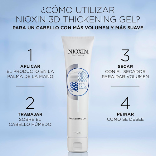 Gel Fijador Para Cabello Debilitado Nioxin Thickening 140 Ml