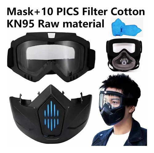 Máscara Contra El Polvo De Gas Con Filtros + 10 Filtros