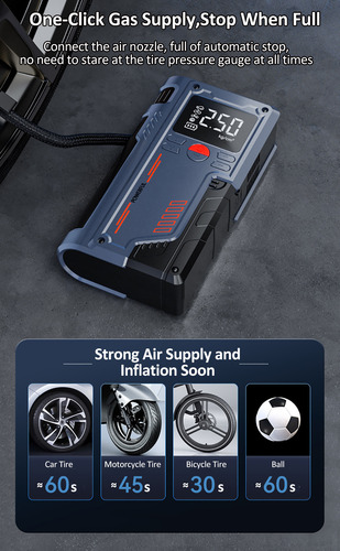Inflador Eléctrico Para Coche, 14,8 V, Portátil, 0 L