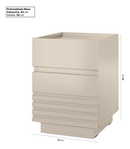 Mesa De Cabeceira 2 Gavetas Samambaia Cabecasa Wt