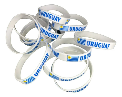 Pulseras De Silicona Bandera Uruguay Al Por Mayor Docena