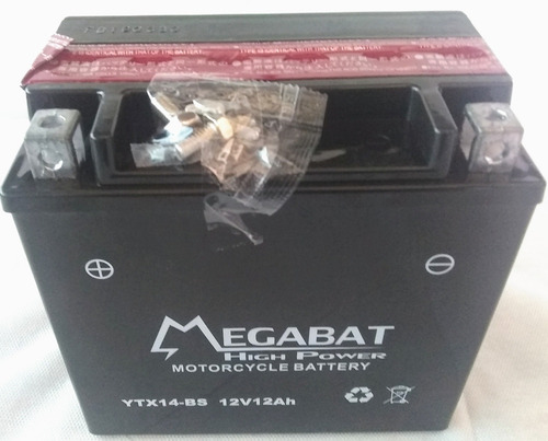 Imagen 1 de 1 de Batería Moto Cuatriciclo Jet Sky Megabat Ytx14 Bs 12v 12ah