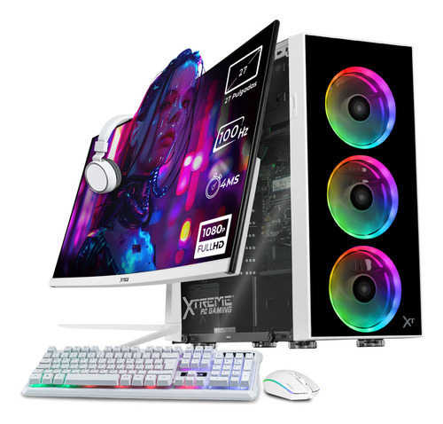 Xtreme Pc Gaming Amd Radeon 780m Ryzen 7 8700g 32gb Ddr5 Ssd 1tb Monitor Curvo 27 100hz Wifi Dragonfly White