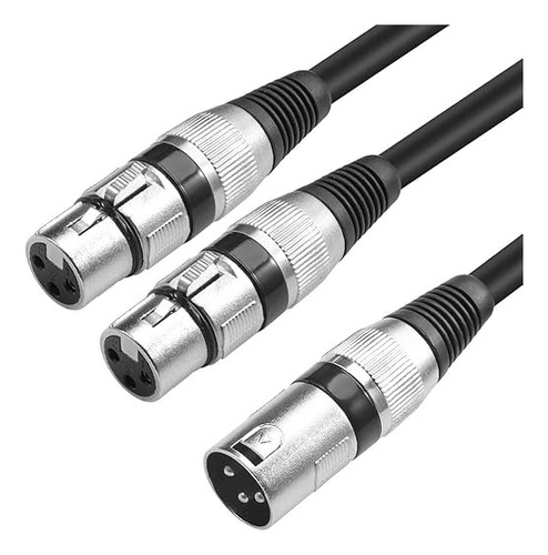 Viennois - Cable Divisor En Y, Doble Hembra Xlr A Macho Xlr Para Micrófono Combinador, Cable De Conexión Y Adaptador De Micrófono Equilibrado (3 Pines, 2 Hembra A 1 Macho) - 30 Cm