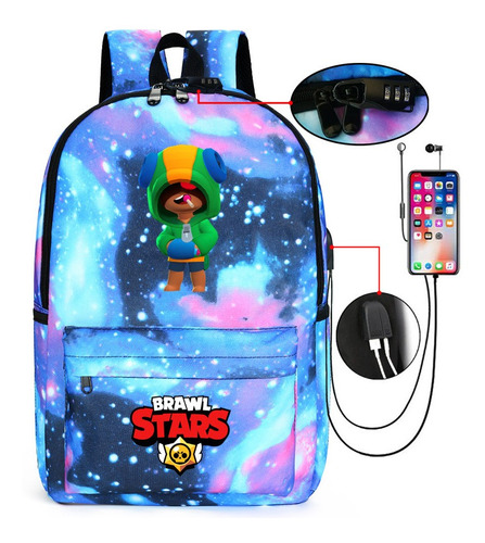 Brawl Stars Mochila Escolar Con Usb Mercado Libre - material escolar do brawl stars