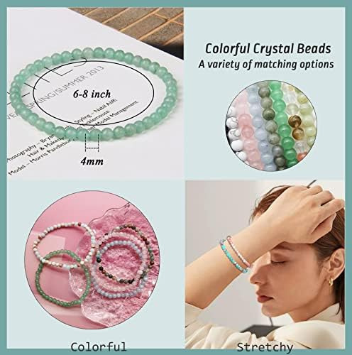 Firazio 20 Pulseras De Cuentas De Piedras Preciosas De 0157