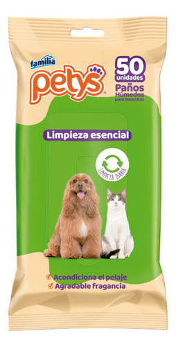 Pañitos Húmedos Petys Limpieza Esencial X 50 Und