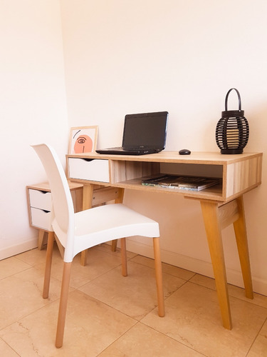 Escritorio Nordico Escandinavo 1 Cajon Laqueado 1,00m