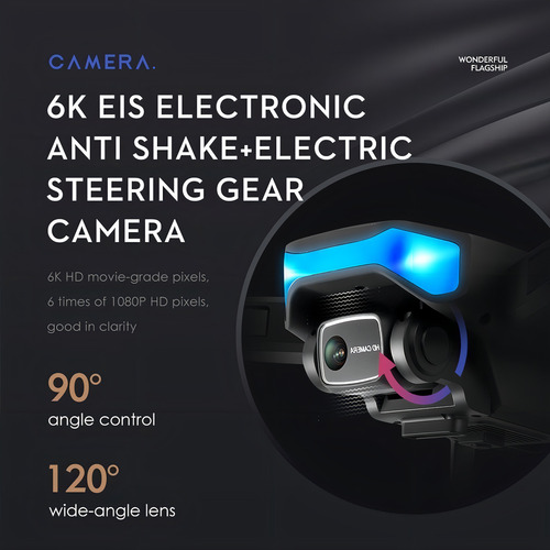 Mini drone LSRC LS-38 con dual cámara 6K negro 5GHz 1 batería