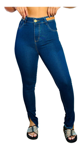 Calça Jeans Feminina Premium Cintura Alta Sal E Pimenta