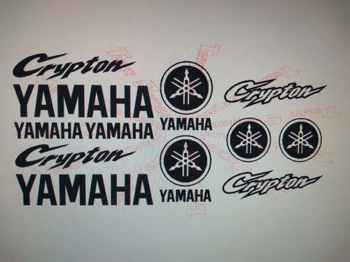 Yamaha Crypton 110 Set De Calcomanías Stickers No Bws  Negro