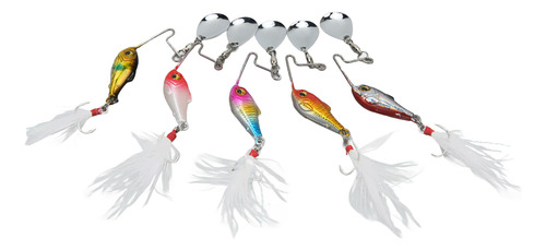 Señuelos Metálicos Spin Vib De Pesca, 5 Unidades, Mini, 15 G
