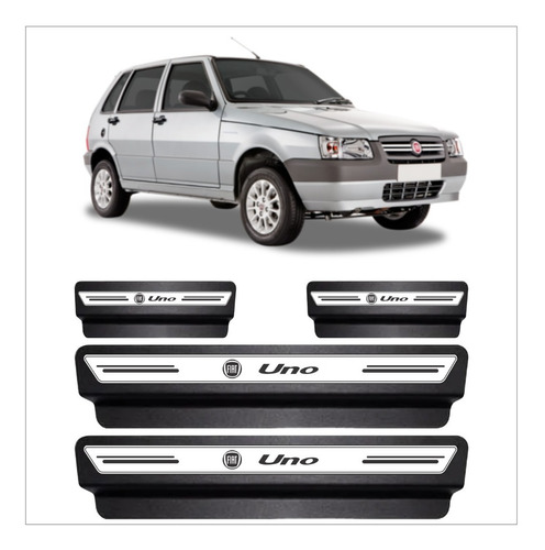 Soleira Protetor Porta Platinum Fiat Uno 4 Portas - Prata