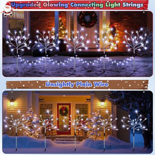 Luces De Camino De Navidad Copo De Nieve Impermeables 180 Le