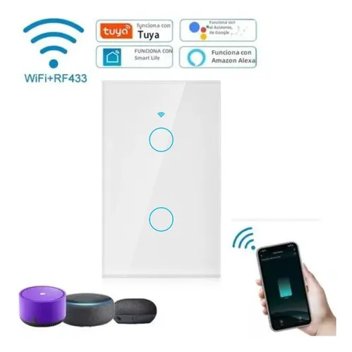 Switch Interruptor Wifi Sin Neutro 2 Vias Alexa , Google Hom