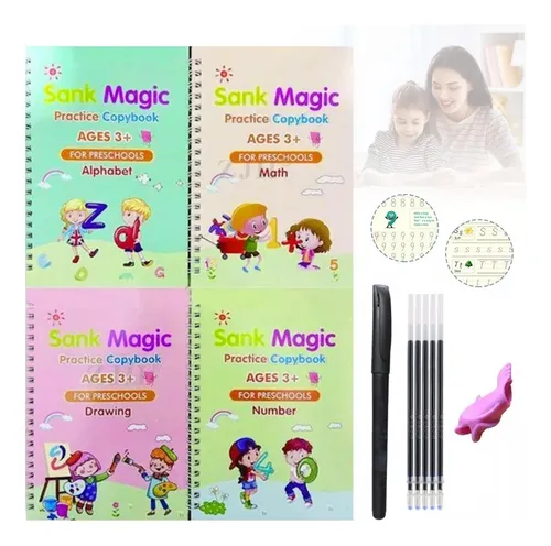 comprar Set 4 Cuadernos Magicos Caligrafia Aprendizaje Reutilzable