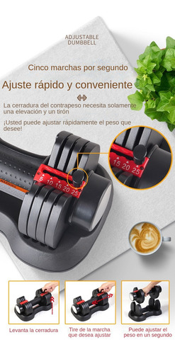 Mancuerna Ajustable Diferentes Pesos 5-25 Lb Color Negro