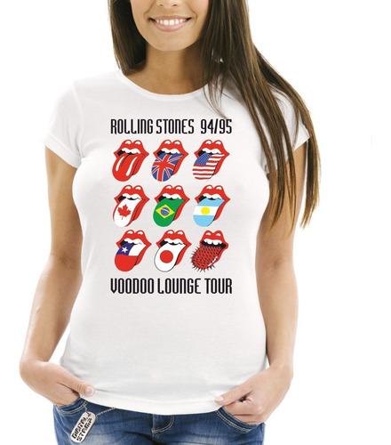 Remera Mujer Rolling Stones Voodoo 11 Rock Digital Stamp Dtg