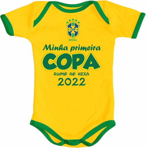 Body Bebê Minha Primeira Copa Do Mundo 2022 Qatar Brasil