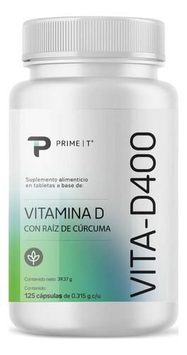 Vitamina D 3 Primet 125 Cáps Con 400 Ui
