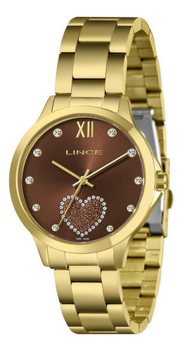 Relógio Lince Feminino Ref: Lrg4808l40 N3kx Coração Dourado