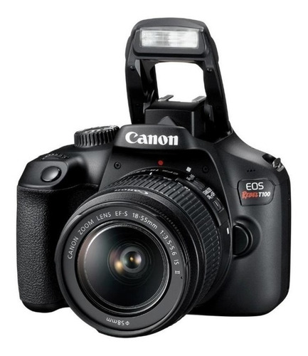 Canon EOS Rebel Kit T100 + lente 18-55mm IS II T22080983 - Negro