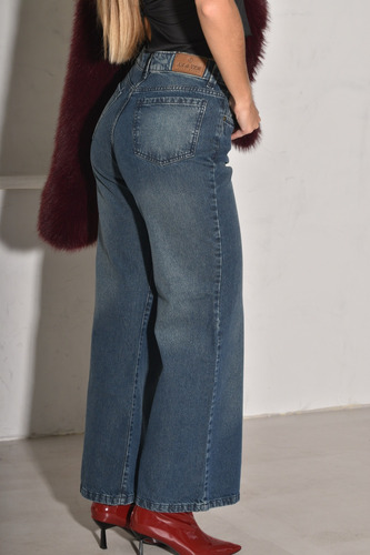Pantalon Anyver Jeans Oxido Localizado Wide Leg