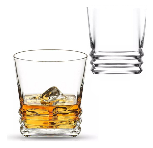 Vaso Whisky Tragos Bebidas Agua Elegan X2 Vidrio 315ml 