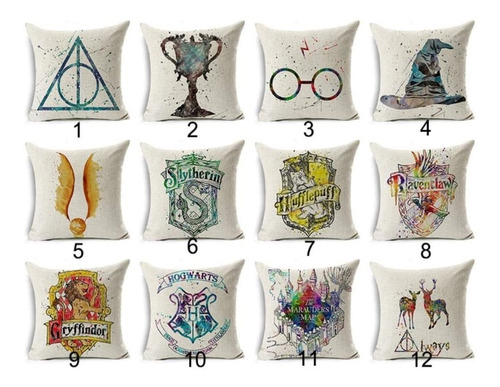 Cojín Con Relleno Harry Potter Hogwarts Casas