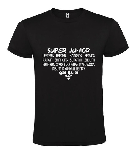 Polera Super Junior Nombres - Corazon 