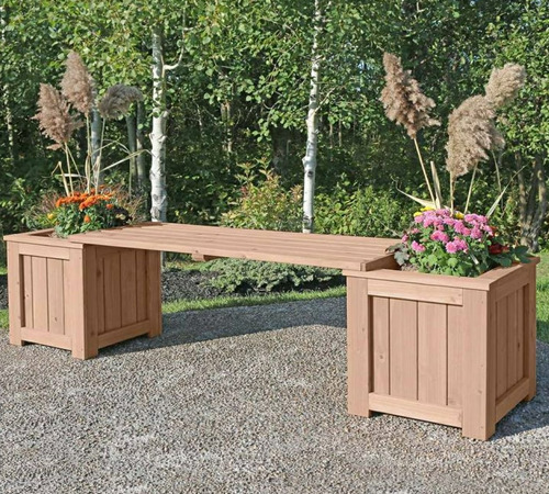 Banca Jardinera Con Macetero Exterior 100% Cedro Jardin