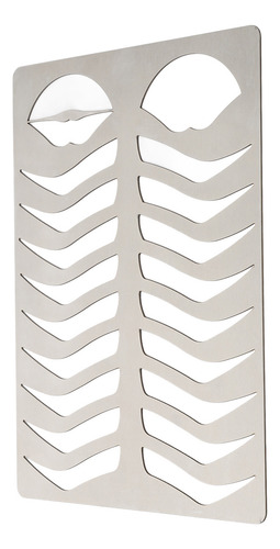 Para Plantillas Para Cejas Y Labios, Plata Cepillada, Acero