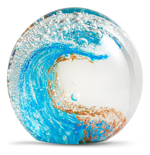 Figuras Eustuma De Vidrio Soplado A Mano Ball Ocean Waves, O