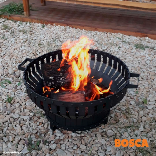 Imagen 4 de 5 de Fogonero Brasero Circular Bosca Fire Pit 60 Cm Diam Asador