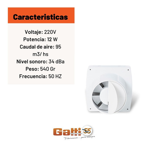 Imagen 8 de 10 de Extractor De Aire Baño/cocina 4 (10 Cm) Con Persiana